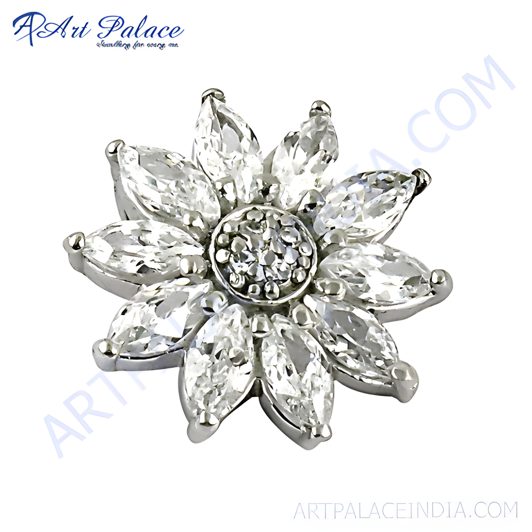 Pendientes de plata con forma de flor y circonitas cúbicas | Joyería para mujer