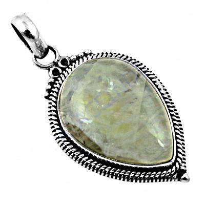 925 Silver Prehnite Pendant for Women | Gemstone Jewelry
