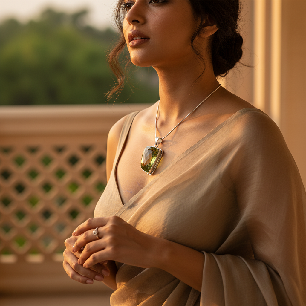 925 Silver Citrine Pendant for Women | Gemstone Jewelry