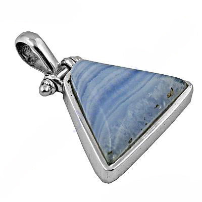 925 Silver Blue Lace Agate Pendant for Women | Gemstone Jewelry