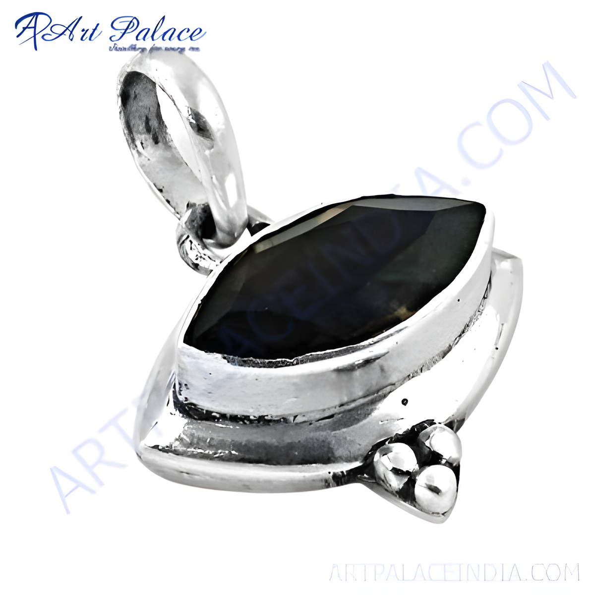 925 sterling silver black gemstone pendant, perfect for daily wear