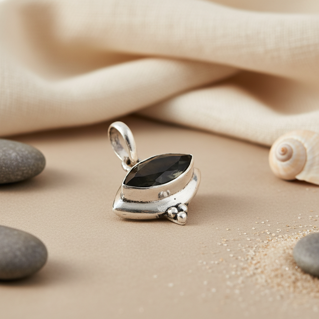 925 Silver Black Gemstone Pendant for Women | Daily Wear