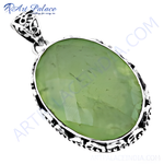 将图像加载到图库查看器中， 925 sterling silver peridot pendant necklace featuring a large oval green gemstone.
