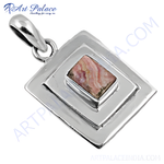 Load image into Gallery viewer, 925 sterling silver Rhodochrosite pendant featuring a unique gemstone design.

