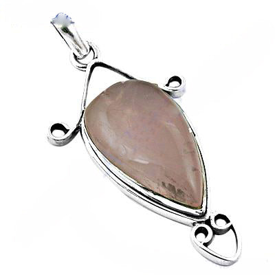 925 Silver Rose Quartz Teardrop Pendant | Women's Jewelry Gift
