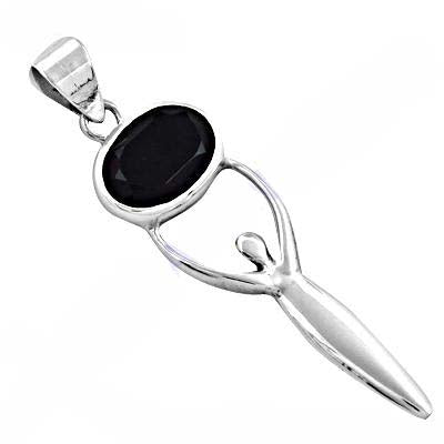 925 Silver Black Onyx Pendant for Women | Modern Necklace