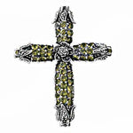 Load image into Gallery viewer, 925 Silver Peridot Cross Pendant | Green Gemstone Jewelry
