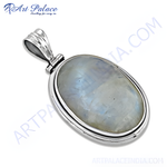 Load image into Gallery viewer, 925 sterling silver moonstone pendant, oval-shaped gemstone necklace, daily wear jewelry for women
