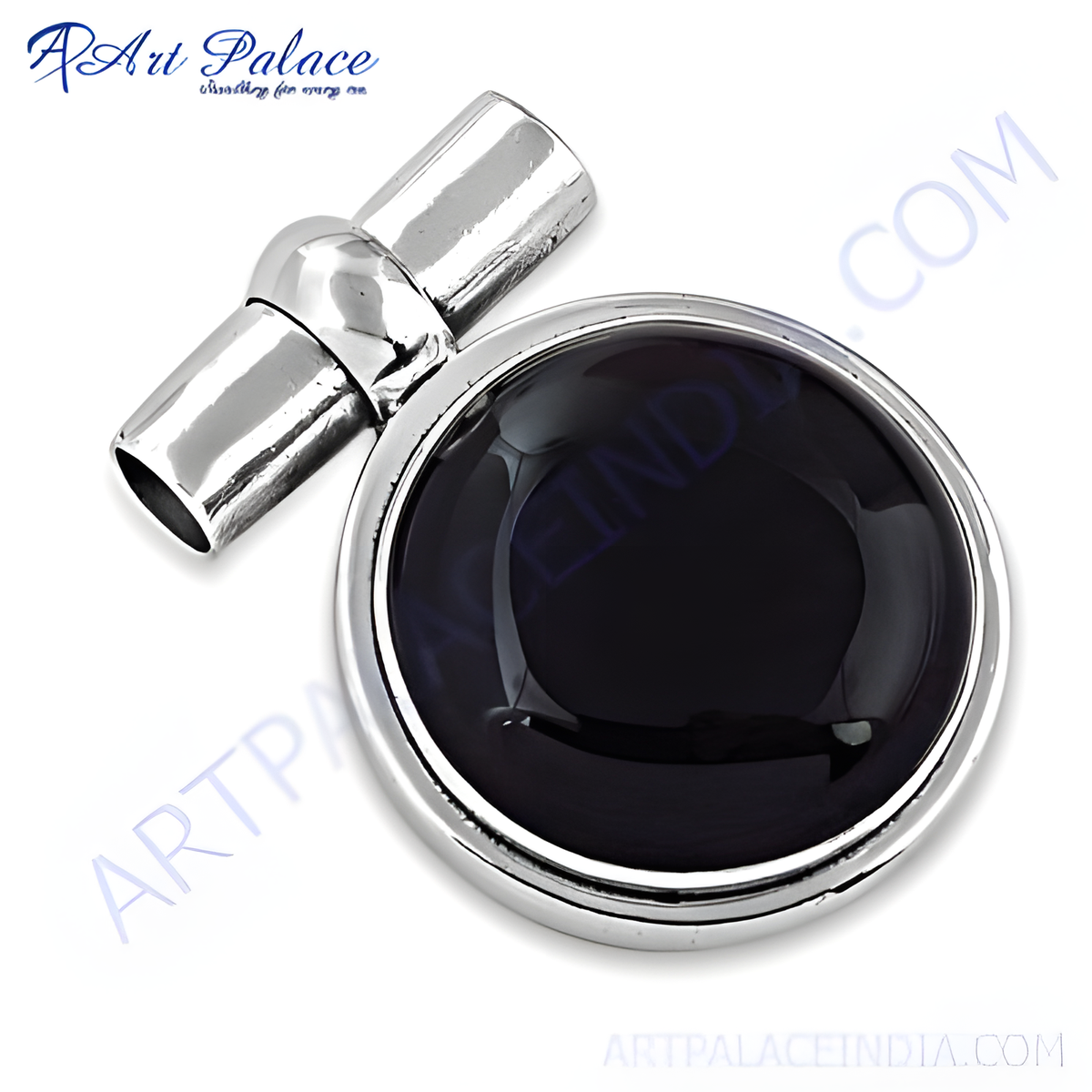Sterling silver cufflinks featuring a black onyx gemstone, perfect for men's formal attire