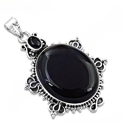 925 Silver Black Onyx Pendant for Women | Gemstone Jewelry