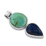 Load image into Gallery viewer, 925 Silver Turquoise &amp; Lapis Lazuli Pendant for Women
