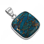 Load image into Gallery viewer, 925 Silver Turquoise Pendant | Square Gemstone Pendant for Women
