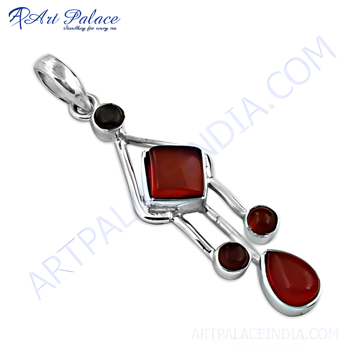 925 sterling silver carnelian pendant with vibrant red orange gemstones, perfect for women