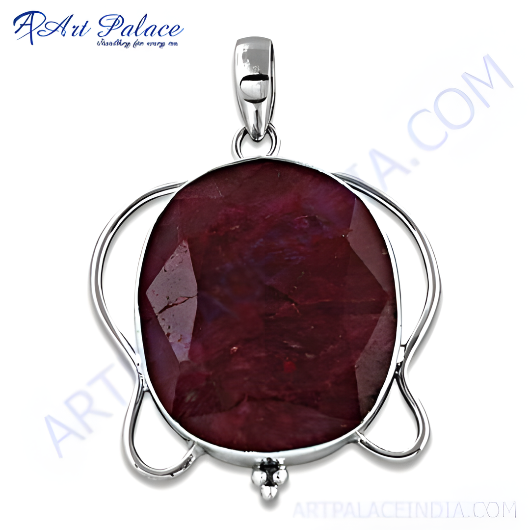 925 Silver Ruby Pendant for Women | Gemstone Jewelry Gift