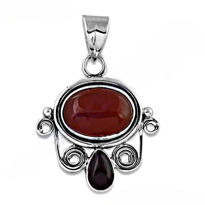925 Silver Carnelian Pendant for Women | Gemstone Jewelry Gift