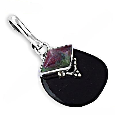 925 Silver Ruby Zoisite Onyx Pendant for Women | Gift Jewelry
