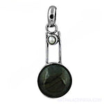 Load image into Gallery viewer, 925 Silver Pendant Necklace with Round Green Stone | Gift for Her
