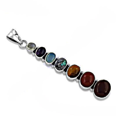 925 Silver Gemstone Pendant Necklace for Women | Chakra Jewelry