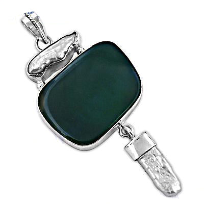 925 Silver Green Onyx Pendant Necklace for Women | Gift