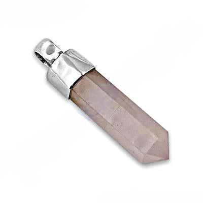 Silver Rose Quartz Crystal Pendant | Women's Jewelry Gift