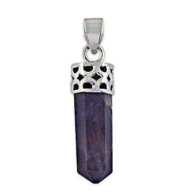 Silver Amethyst Crystal Pendant for Women | Gemstone Jewelry