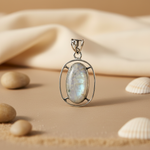 将图像加载到图库查看器中， 925 Silver Moonstone Pendant for Women | Gemstone Jewelry
