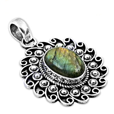 925 Silver Labradorite Pendant for Women | Gemstone Jewelry