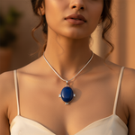 Load image into Gallery viewer, 925 Silver Blue Gemstone Pendant for Women | Daily Wear Gift
