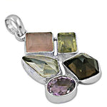Load image into Gallery viewer, 925 Silver Multi Gemstone Pendant for Women | Statement Jewelry
