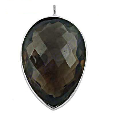 925 Silver Smoky Quartz Teardrop Pendant | Women's Jewelry Gift