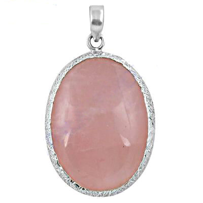925 Silver Rose Quartz Pendant for Women | Gemstone Jewelry