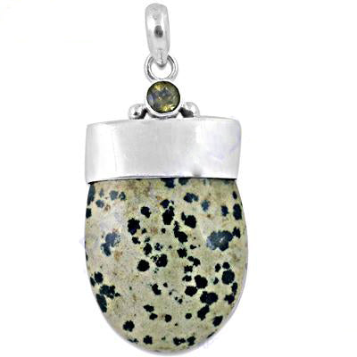 925 Silver Dalmatian Jasper Pendant for Women | Gemstone Jewelry