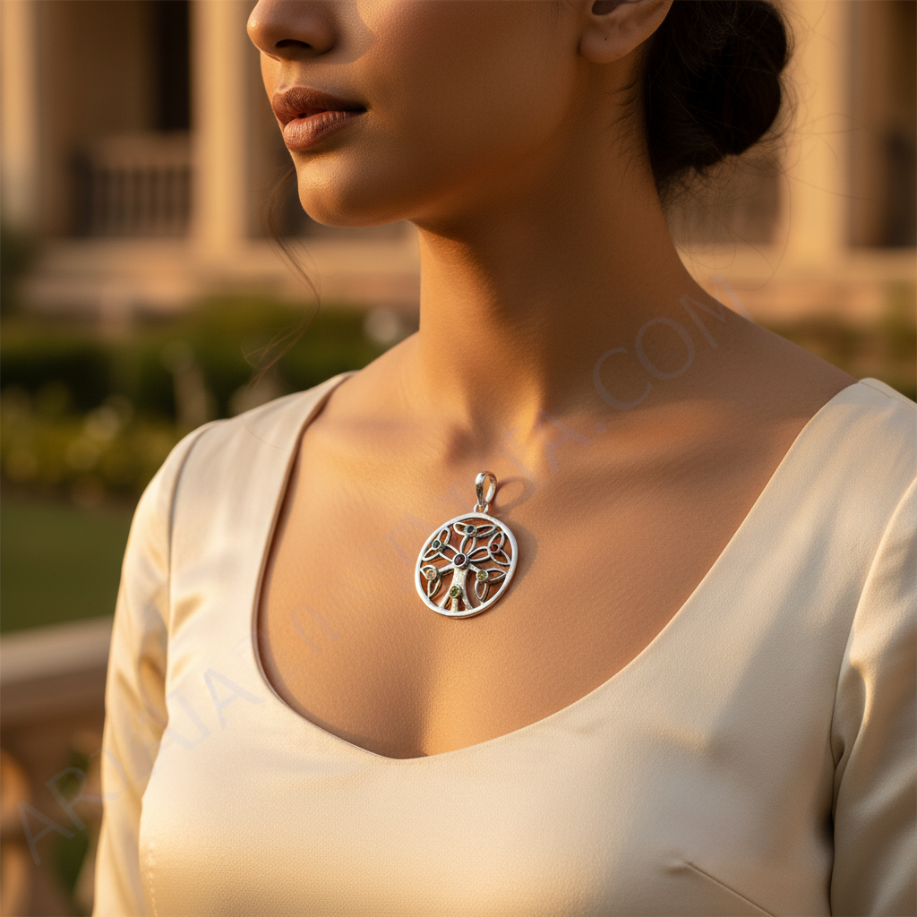 925 Silver Tree of Life Pendant | Gemstone Jewelry for Women