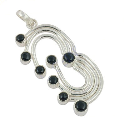 925 Silver Onyx Pendant for Women | Modern Silver Jewelry