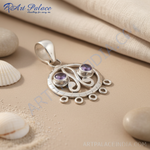 Load image into Gallery viewer, Colgante de amatista en plata de ley 925 para mujer | Joyería con piedras preciosas
