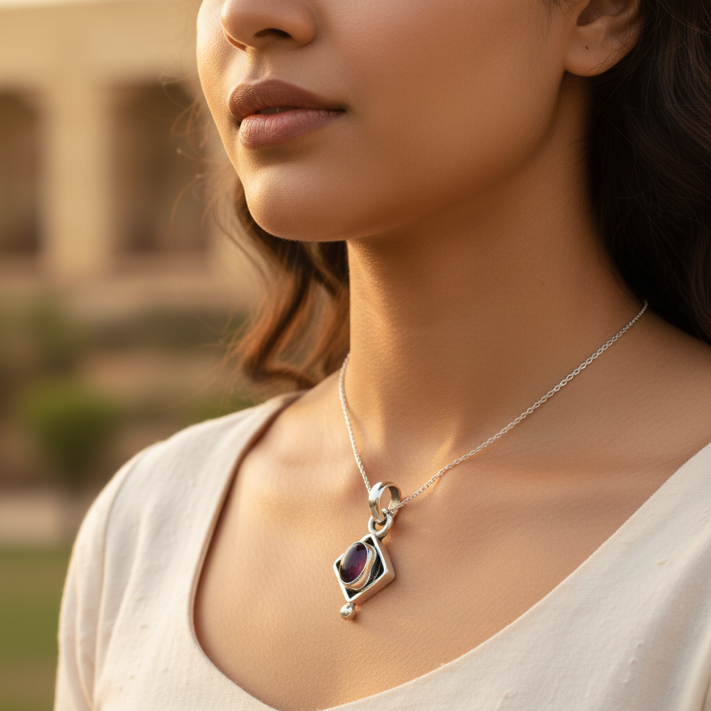 925 Silver Gemstone Pendant for Women | Daily Wear Jewelry