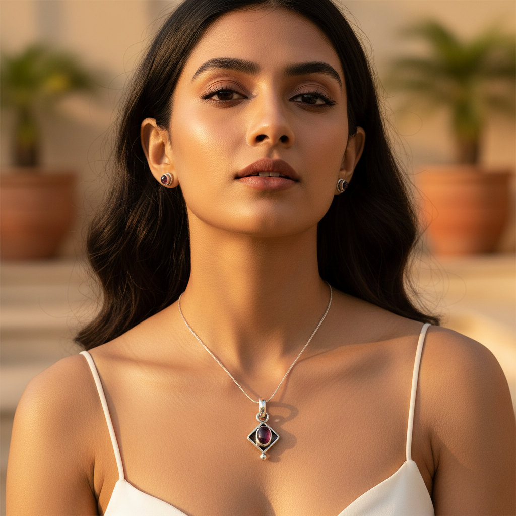 925 Silver Gemstone Pendant for Women | Daily Wear Jewelry