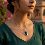 将图像加载到图库查看器中， 925 Sterling Silver Onyx Pendant for Women | Gemstone Jewelry
