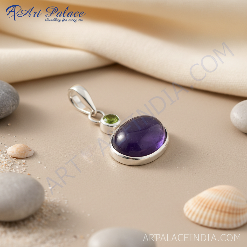 925 Silver Blue Gemstone Pendant for Women | Daily Wear Gift