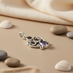 Load image into Gallery viewer, 925 Silver Amethyst &amp; Garnet Pendant | Women's Gemstone Jewelry
