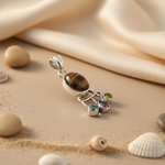 Load image into Gallery viewer, 925 Sterling Silver Tiger Eye Gemstone Pendant Necklace for Women
