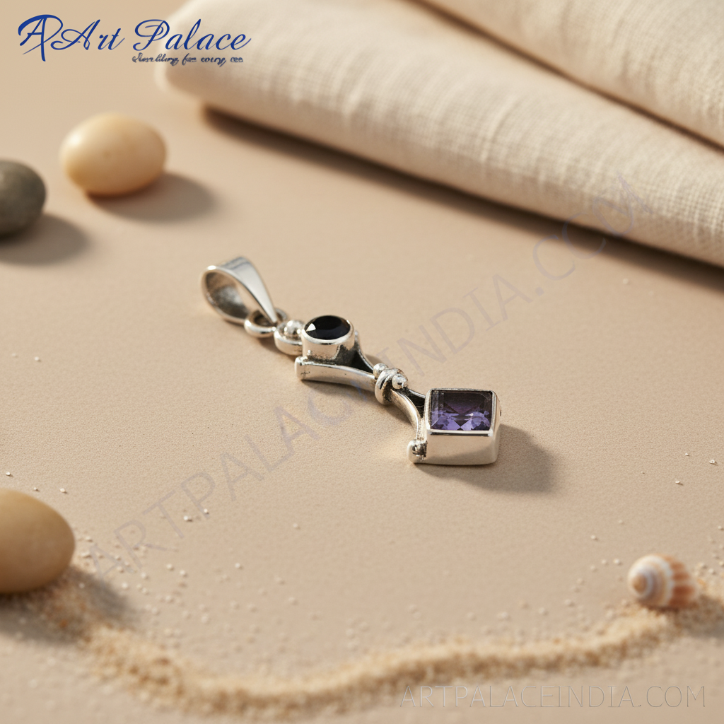 Collar con colgante de amatista en plata 925 | joyería elegante para mujer