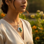 Load image into Gallery viewer, Colgante de turquesa en plata 925 | Joyas con piedras preciosas ovaladas para mujer
