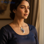 Load image into Gallery viewer, 925 Silver Blue Topaz &amp; Purple Gemstone Pendant for Women
