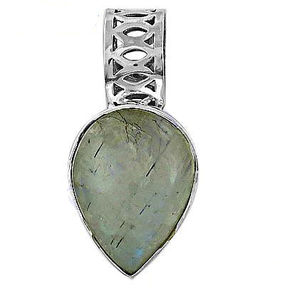 925 Silver Labradorite Teardrop Pendant | Women's Necklace