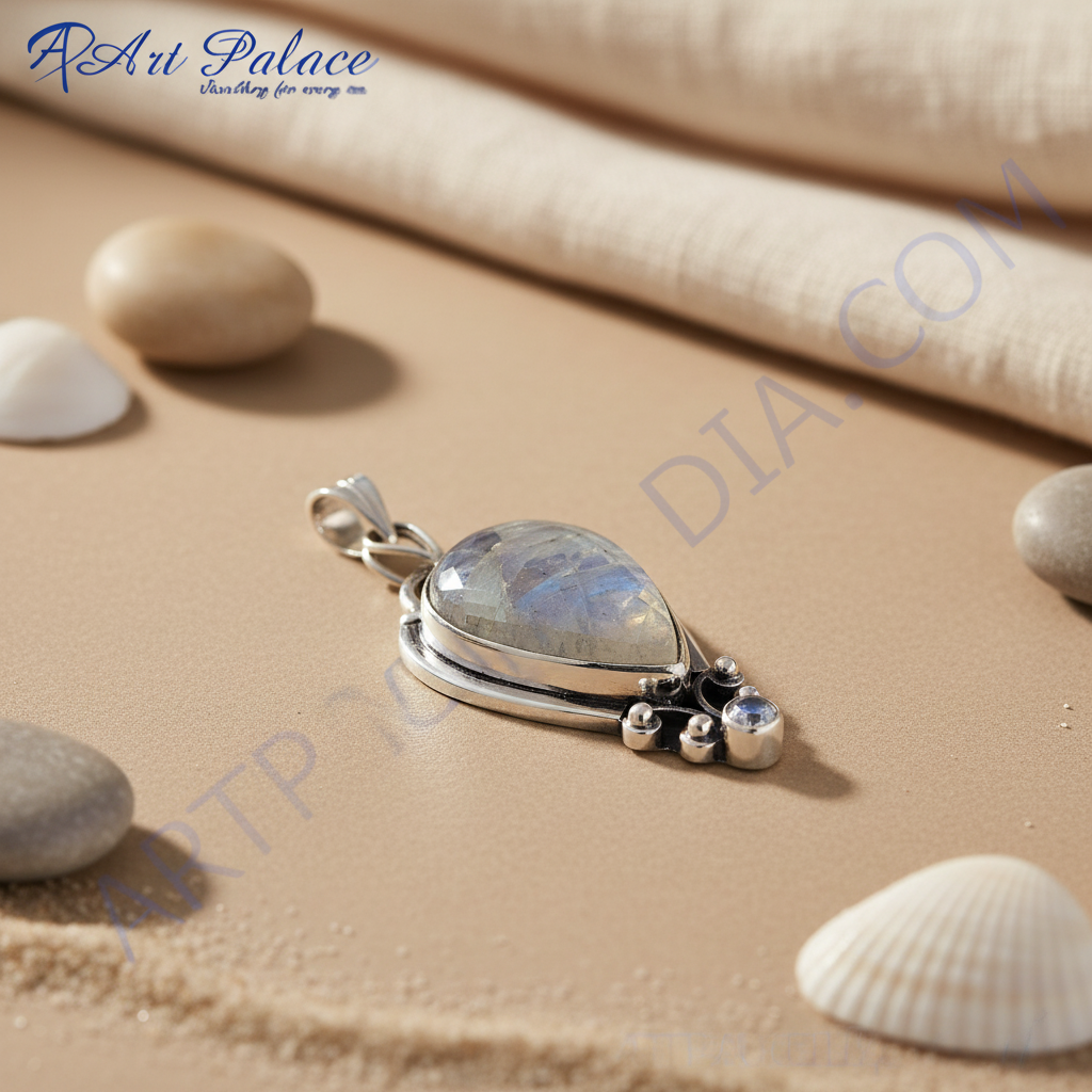 925 Silver Moonstone Teardrop Pendant | Women's Necklace