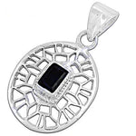 将图像加载到图库查看器中， 925 Silver Sapphire Pendant Necklace | Women's Openwork Jewelry
