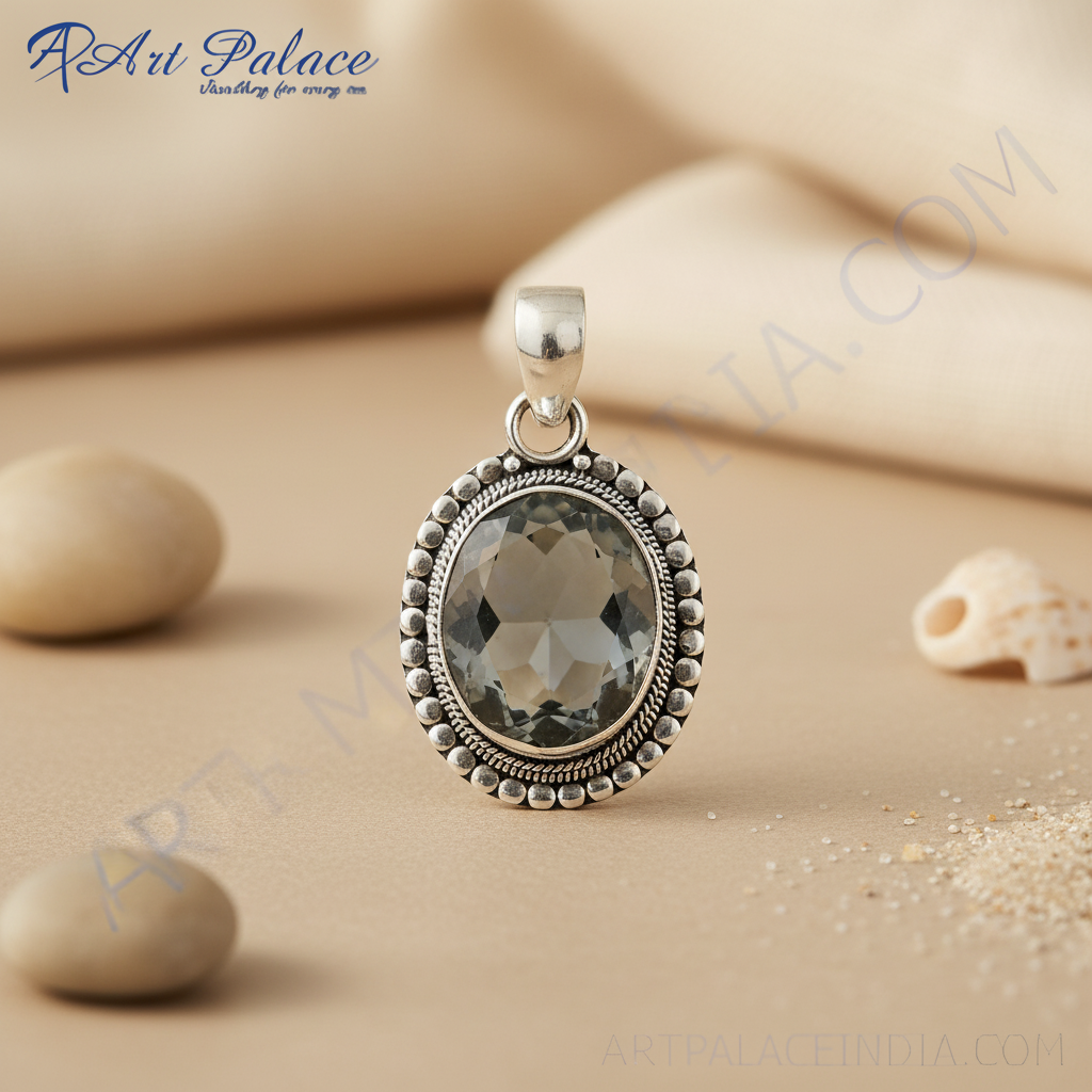 925 silver oval chalcedony pendant | women's gemstone jewelry