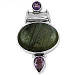 Load image into Gallery viewer, 925 Silver Labradorite Amethyst Pendant for Women | Gift
