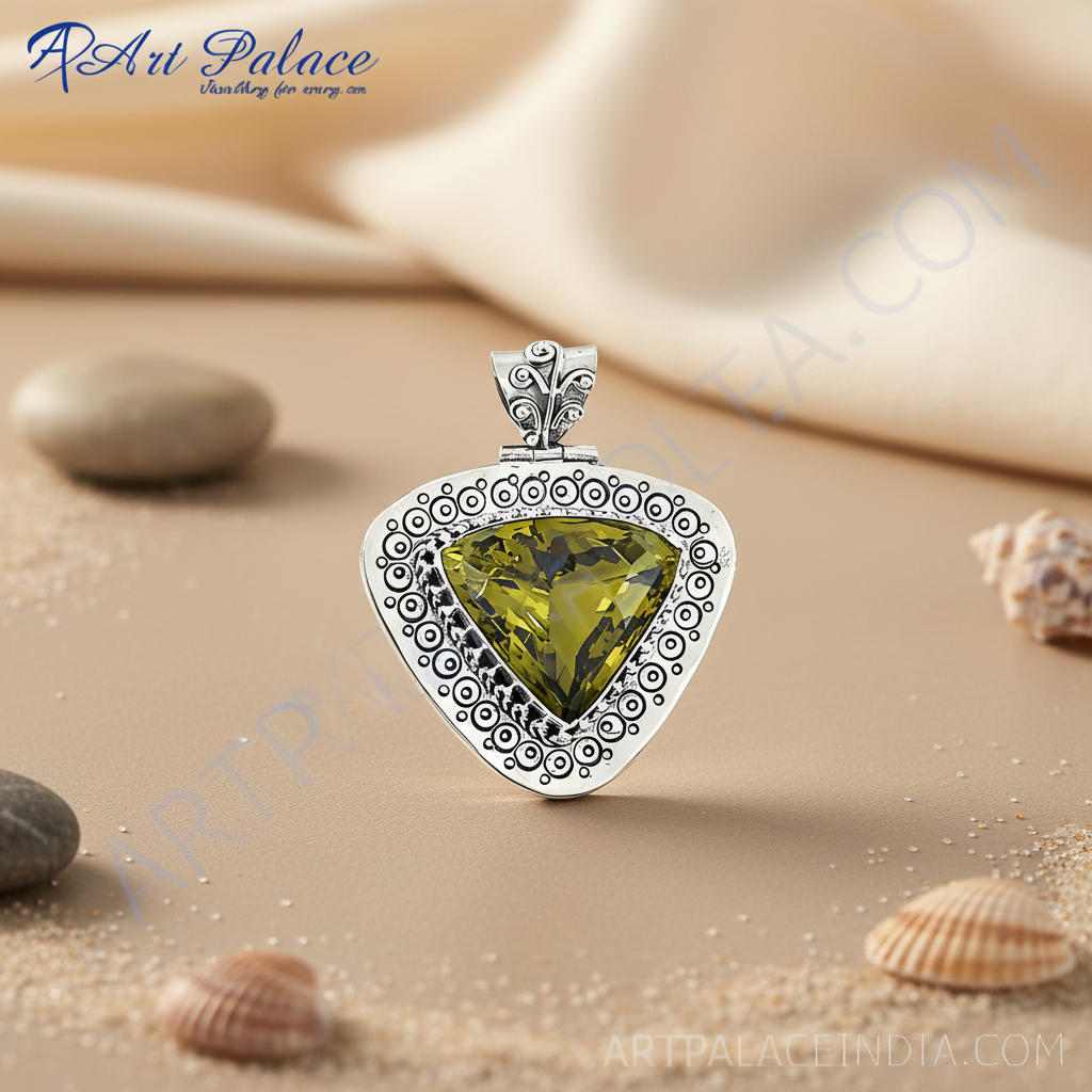 925 Silver Peridot Pendant for Women | Gemstone Jewelry Gift